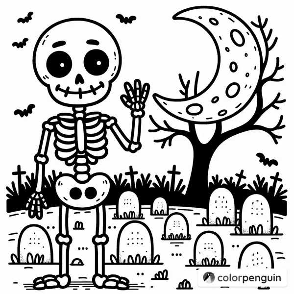 Friendly Skeleton in the Graveyard