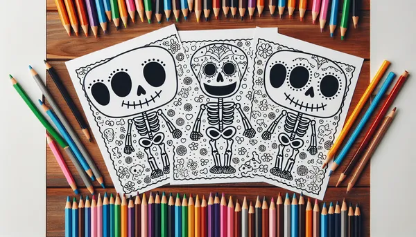 Skeleton coloring pages feature image