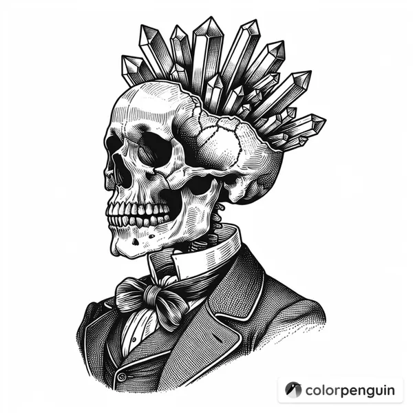 Victorian Skeleton with Crystal Crown