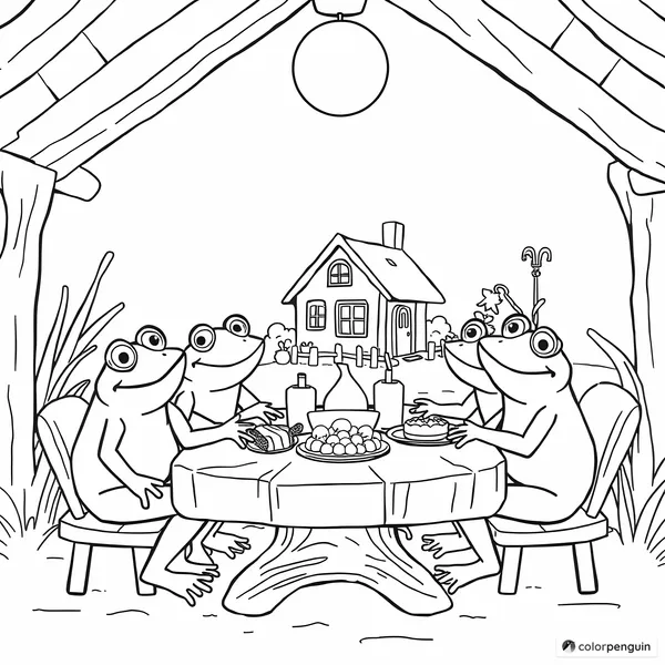 Frogs' Cozy Dinner Gathering