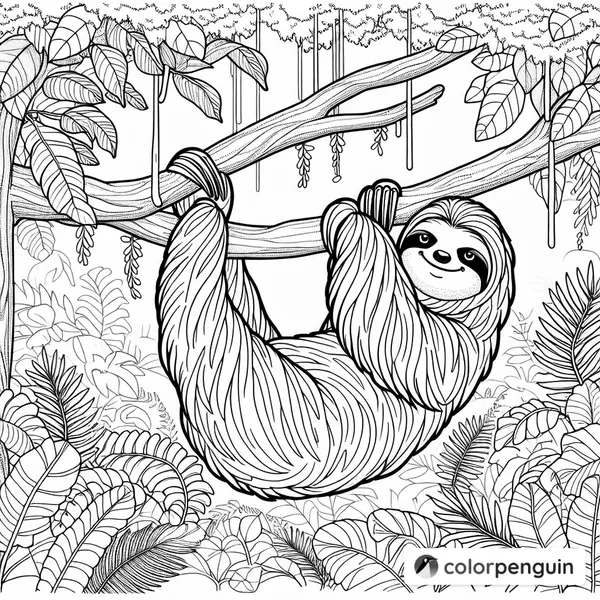 Lazy Sloth in the Jungle