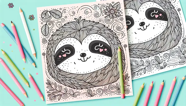 Sloth coloring pages feature image