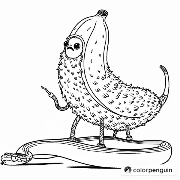 Furry Banana Riding a Snake