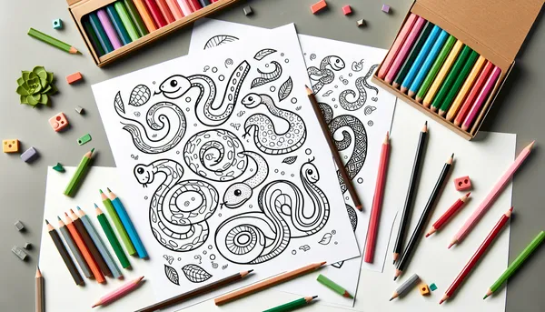 Snake coloring pages feature image