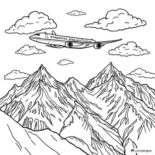 Airplane Flying Over Snow-Capped Mountains