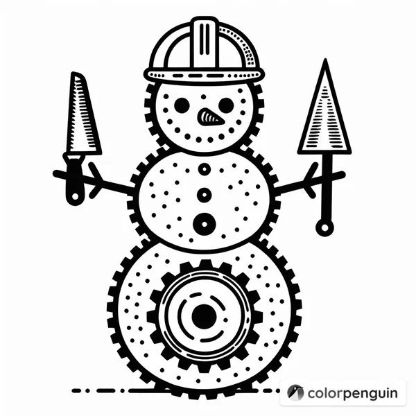 Construction Tools with Snowman