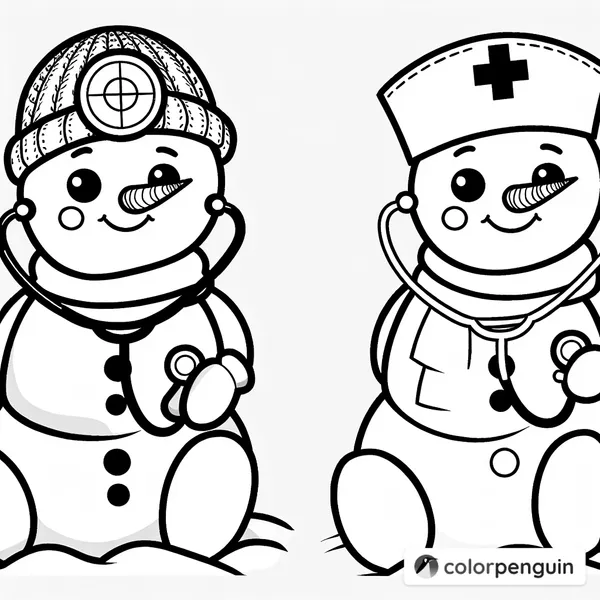 Hospital with Snowman