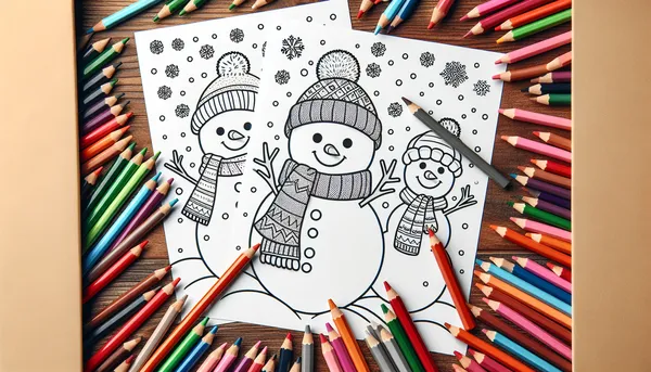 Snowman coloring pages feature image