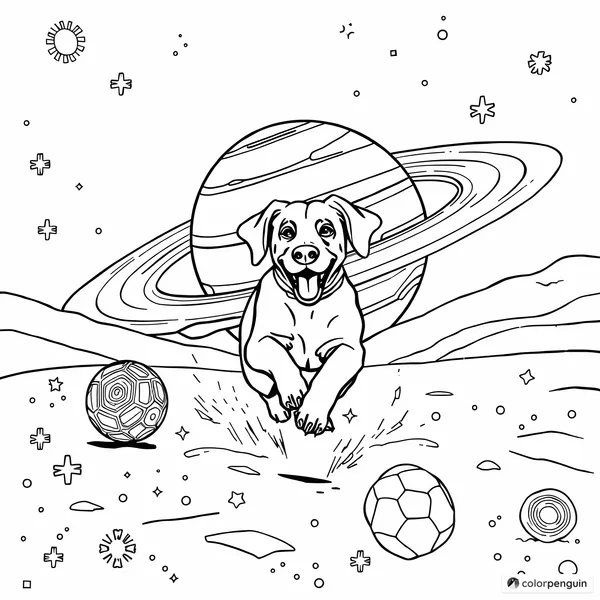 Chocolate Lab Retriever in Space Soccer