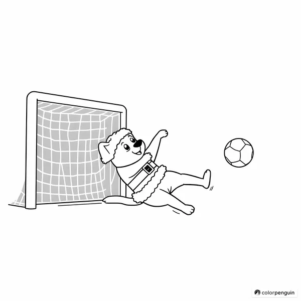 Santa Dog Scores a Goal