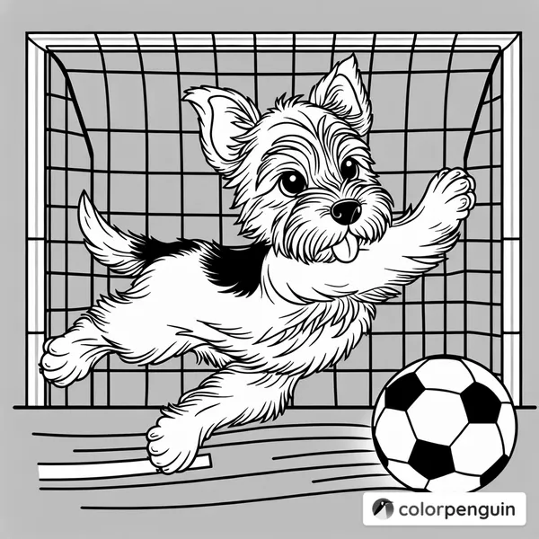 Terrier Scoring a Soccer Goal