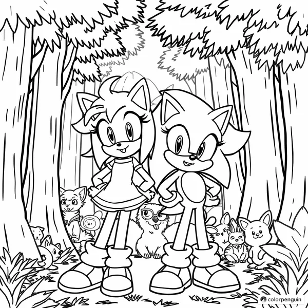 Amy and Sonic Color by Numbers