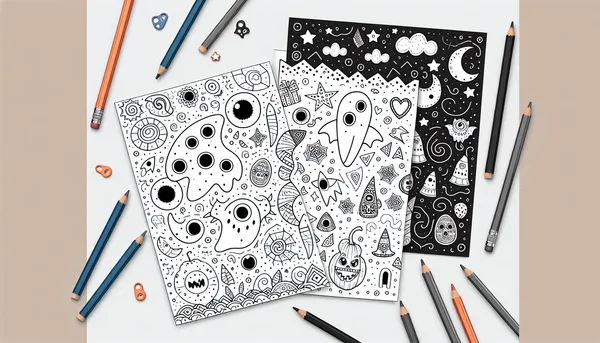 Spooky coloring pages feature image