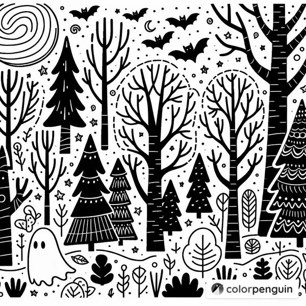 Spooky Forest Halloween Scene