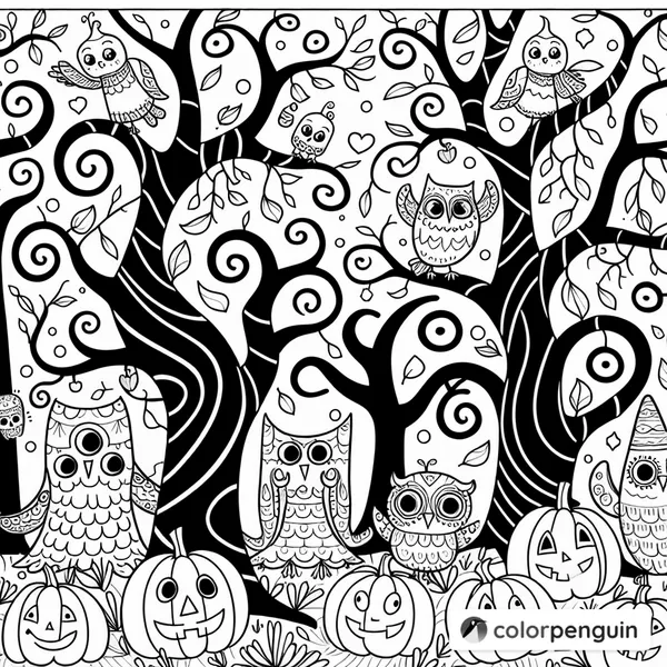 Spooky Trees with Friendly Faces