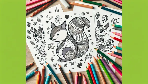 Squirrel coloring pages feature image