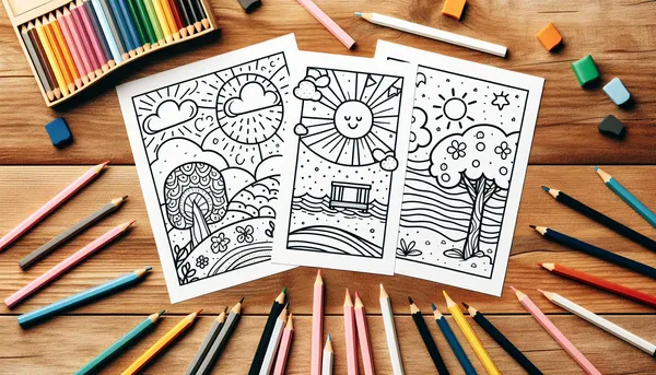 Summer coloring pages feature image