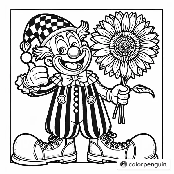 Clown Holding Sunflower