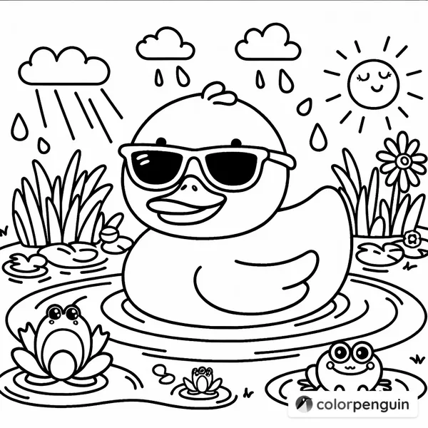 Sunglasses Duckie at the Pond