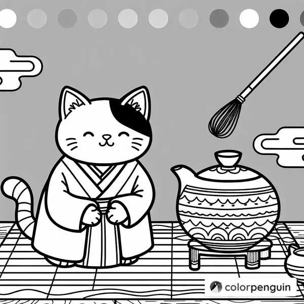 A Cat's Japanese Tea Ceremony