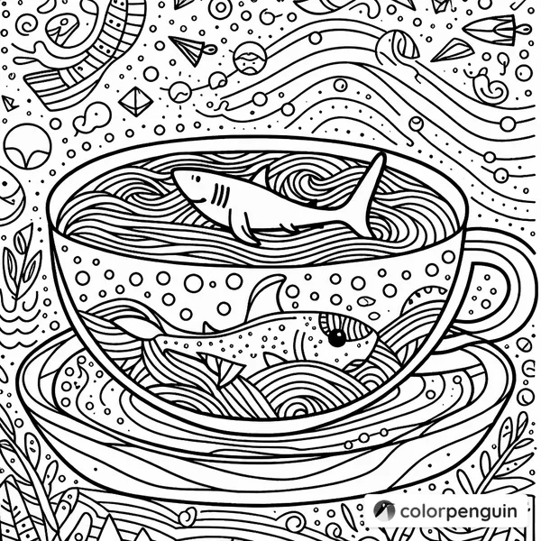 Shark Swimming in a Tea Cup