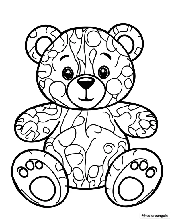 Outline Of a Teddy Bear For Preschoolers