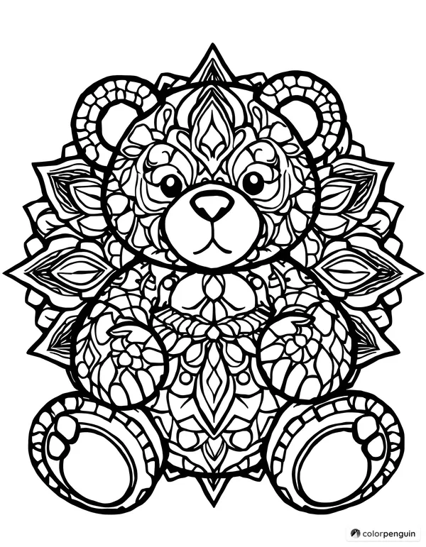 Teddy Bear Mandala For Relaxation