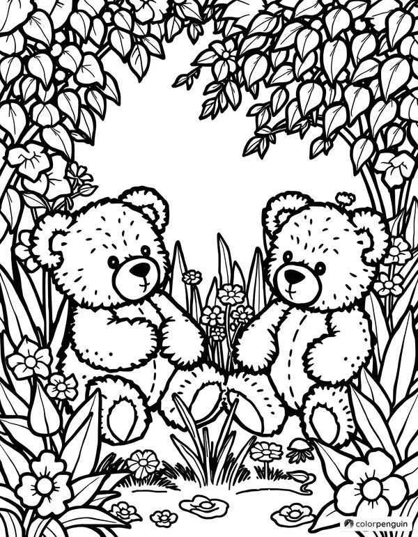 Teddy Bears in the Garden