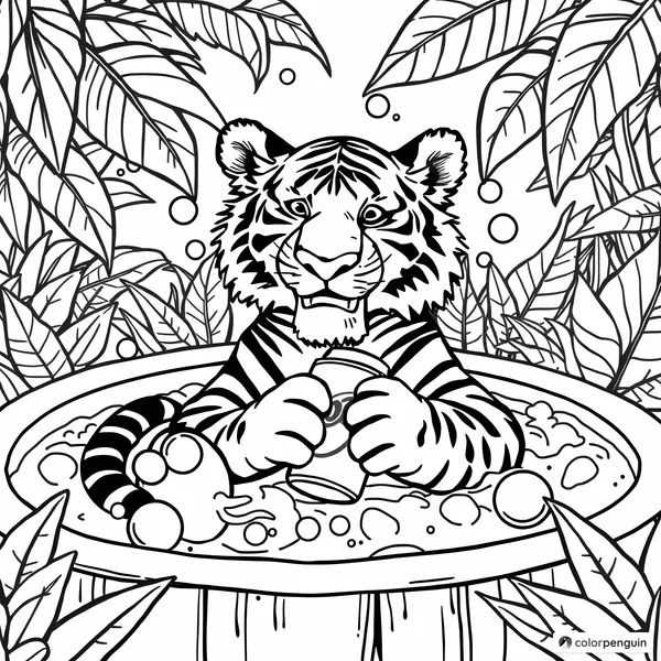 Tiger in a Hot Tub with Cola