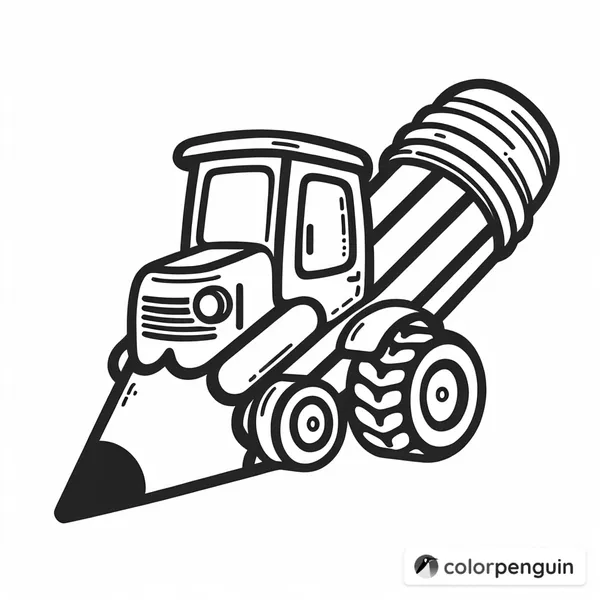 Pencil with Tractor