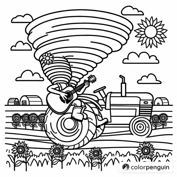 Tornado with Guitar on a Tractor