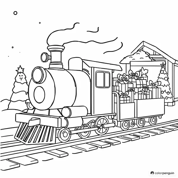 Christmas Train Loaded with Gifts