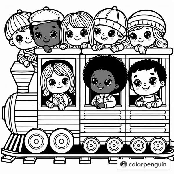 Kids on a Miniature Train