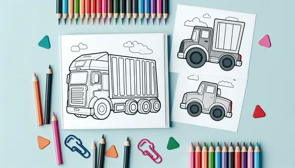 Truck coloring pages feature image