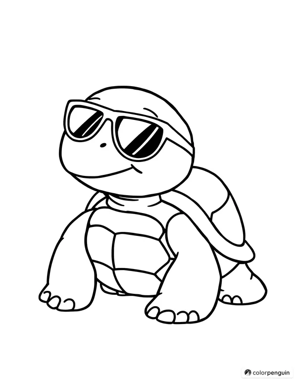 Cute turtle with sunglasses