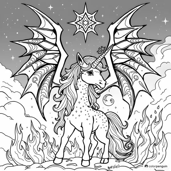 Sparkly Unicorn with Demon Wings