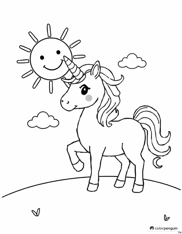 Unicorn and Smiling Sun