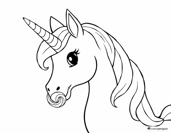 Unicorn Enjoying a Lollipop