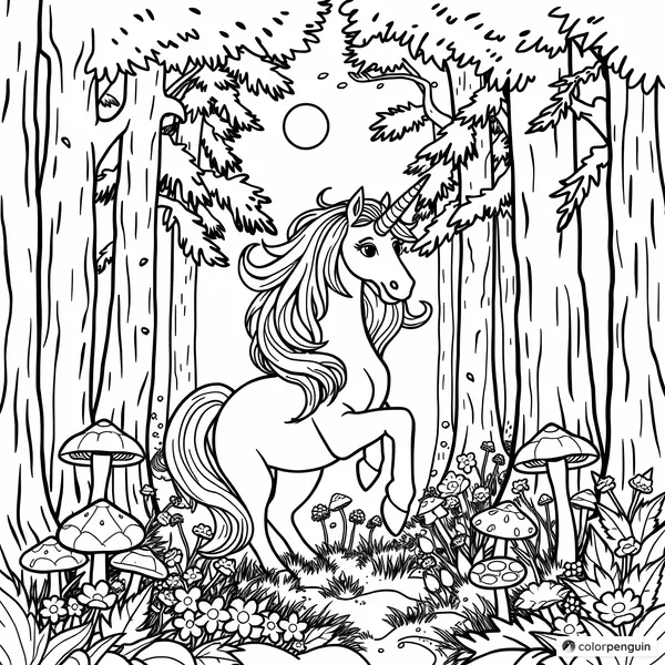 Unicorn in the Enchanted Forest