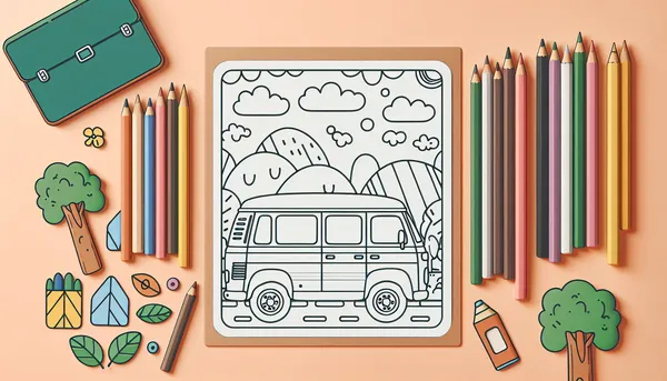 Van coloring pages feature image