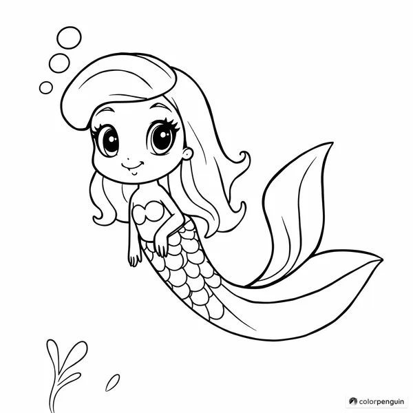 Bluey as a Mermaid Under the Sea