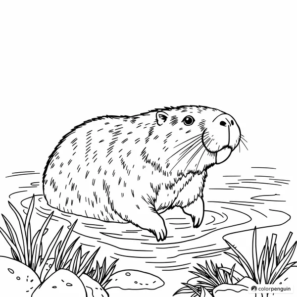 Capybara Under Water