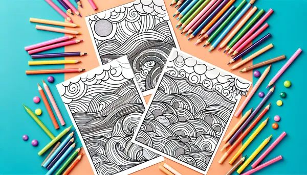 Waves coloring pages feature image