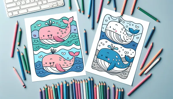 Whale coloring pages feature image