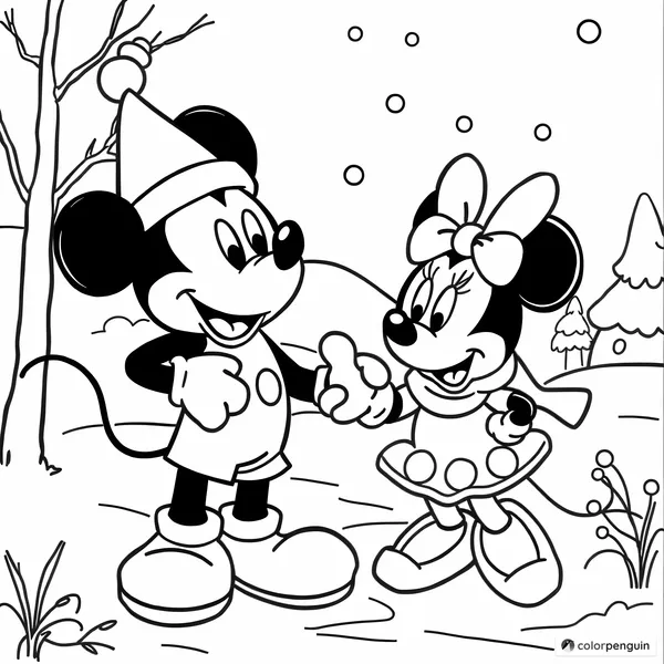 Mickey and Minnie in a Winter Wonderland