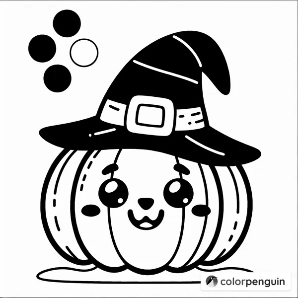 Cheerful Pumpkin in a Witch Hat