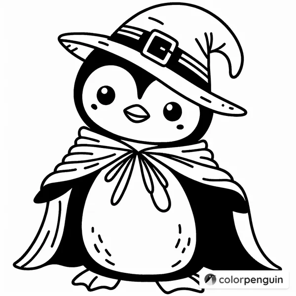 Penguin Witch for Halloween