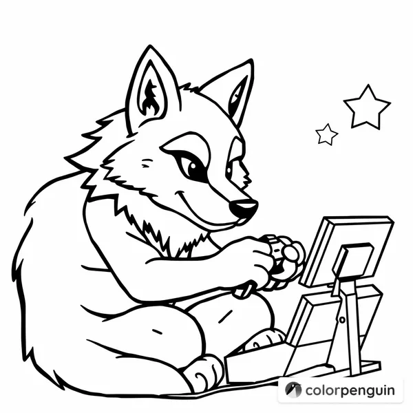 A Wolf Playing Video Games