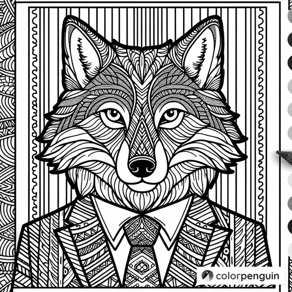 Dapper Wolf in a Tie