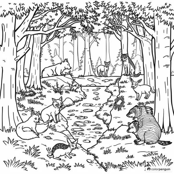 Forest Friends Coloring Page